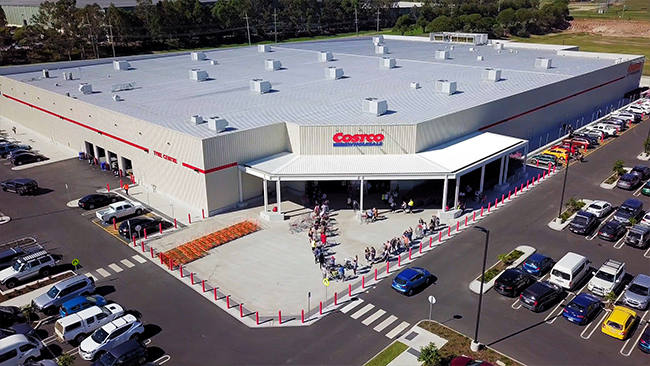 People lining up to get into Costco